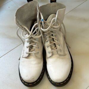 Dr. Martens White Ankle Boots